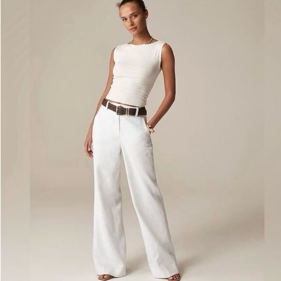 J Crew Carolina flare pant in stretch linen blend Size 12 - Picture 2 of 7